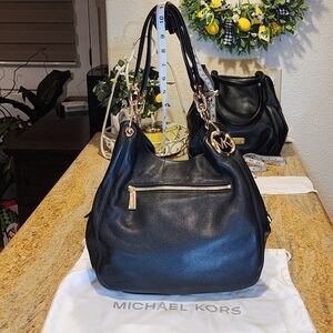 Michael Kors Lillie Black Calf leather handbag Current In Stores.